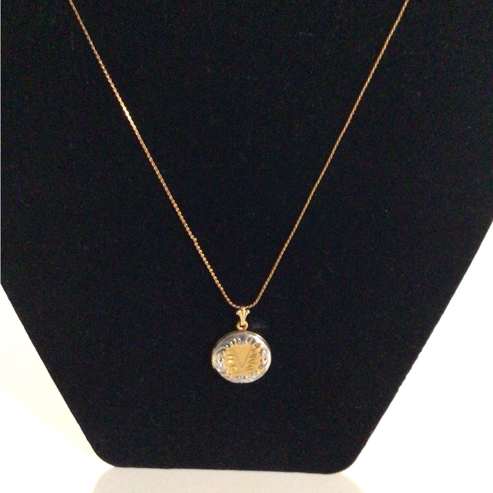Girls Locket Silver and Gold Necklace 15”
